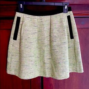 French Connection Light Green Tweed Mini Skirt